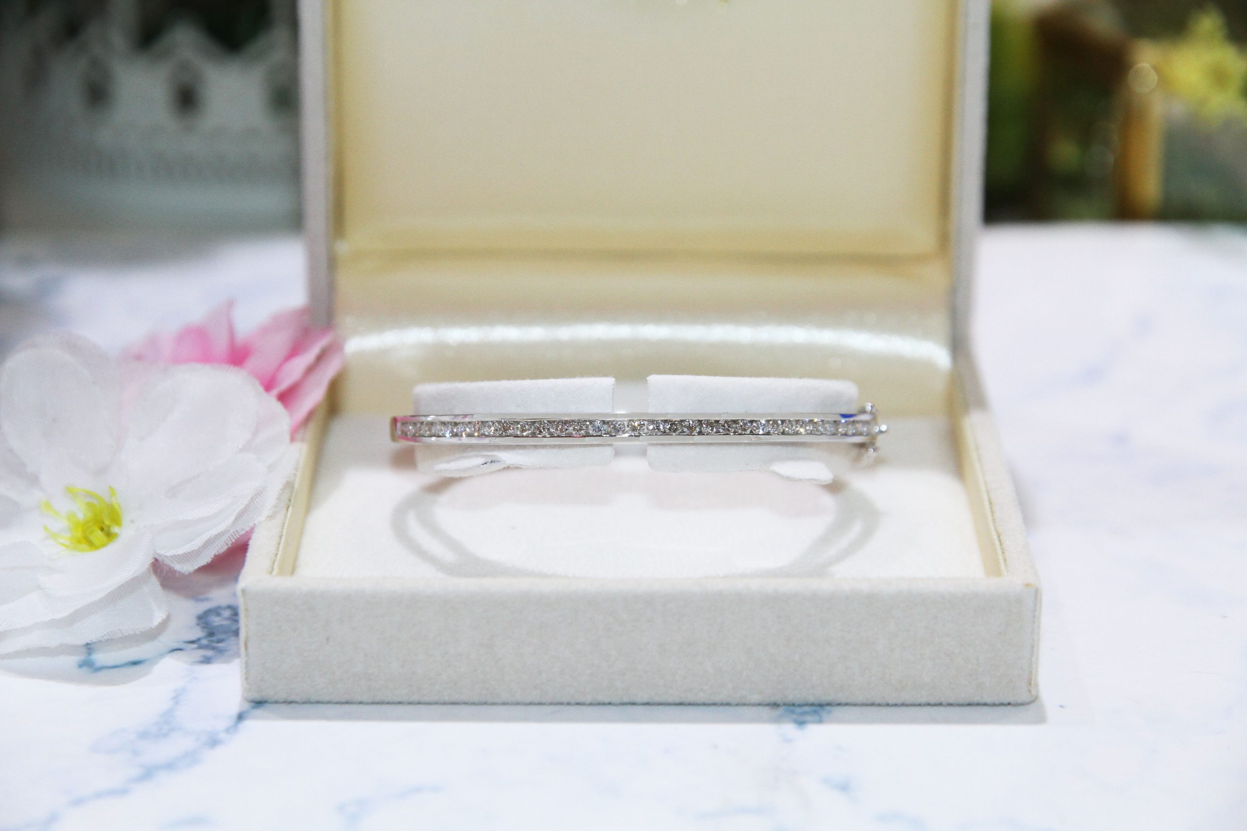 channel diamond tennis bracelet